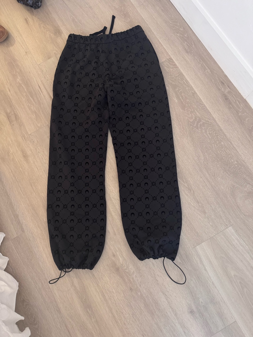 Marine Serre Black Logo-Patterned sweatpants
